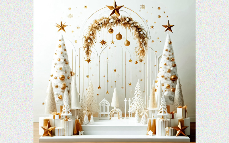 Illustrazione del modello di sfondo bianco Natale di alta qualità