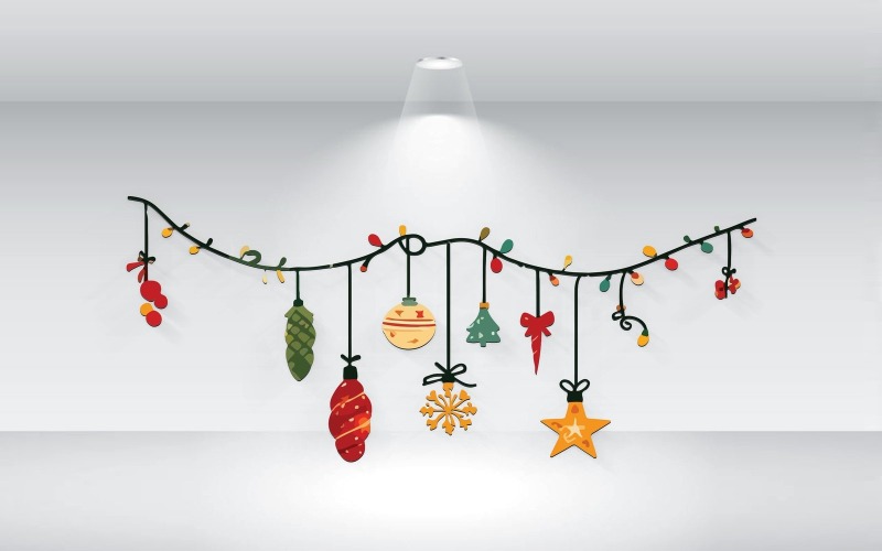 Lights Of Christmas Vector Illustration Template