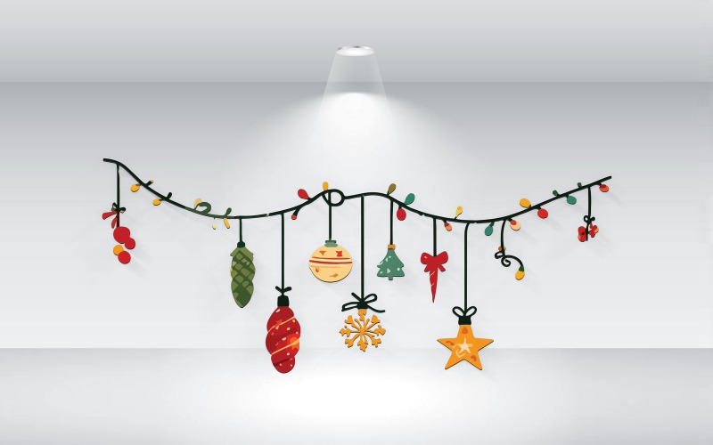Luci del modello di illustrazione vettoriale di Natale