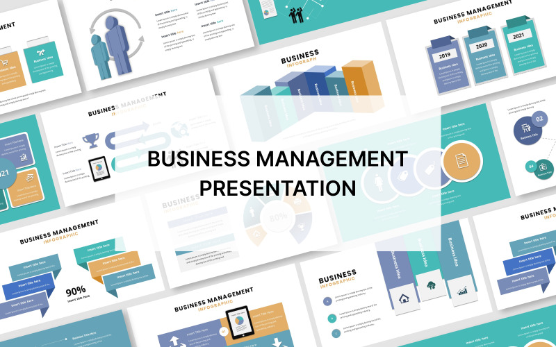 Modèle PowerPoint d'infographie de gestion d'entreprise
