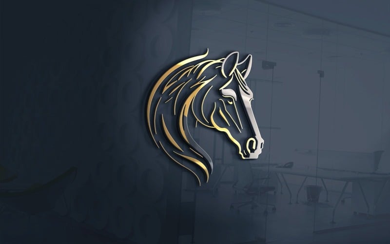 Pferdekopf-Umriss-Logo-Vektordatei