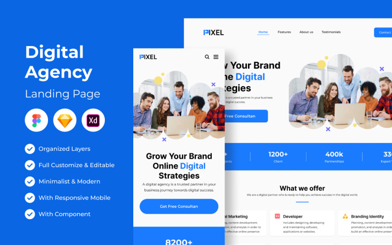 Pixel – Digital Agencys målsida