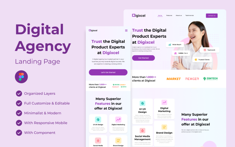 Web-Landingpage für digitale Agenturen