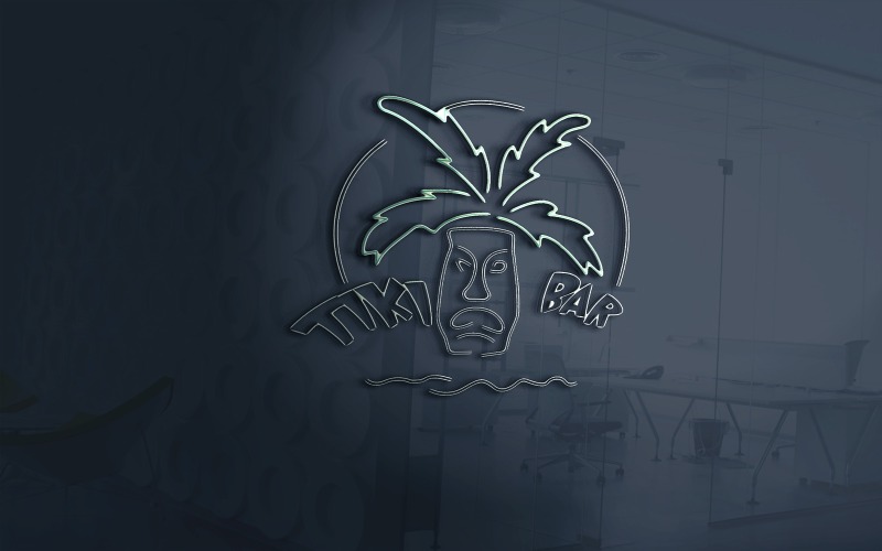 File vettoriale del logo della vita notturna del Tiki Bar