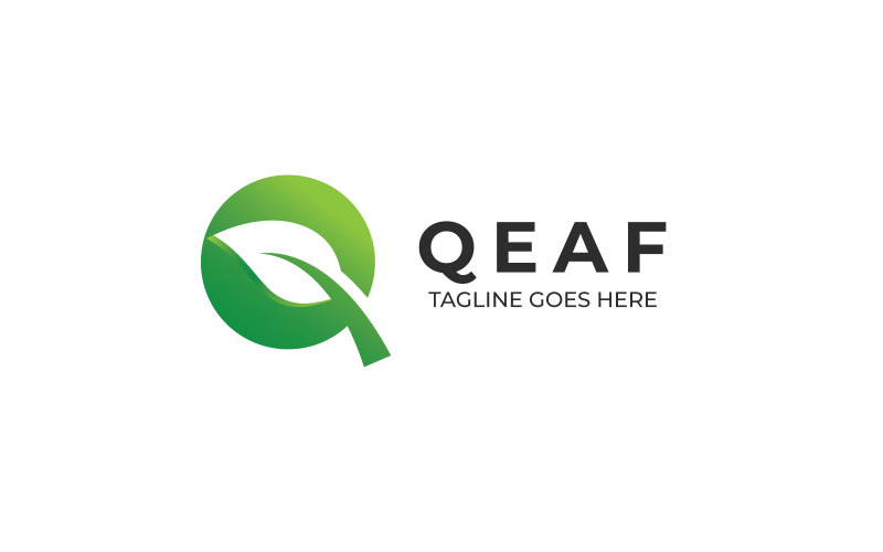 Harf Q Yaprak Logo Şablonu Tasarımı