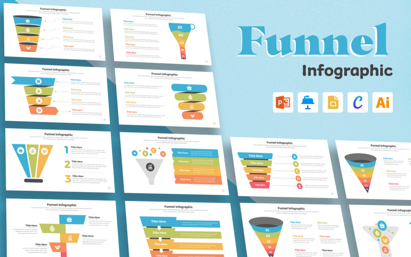 Modelli di infografica a imbuto