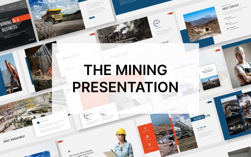 O modelo de apresentação do Google Slides sobre mineração