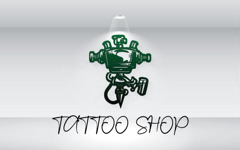 Шаблон логотипу магазину татуювань Ротаційна машина