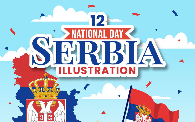 12塞尔维亚国庆插画