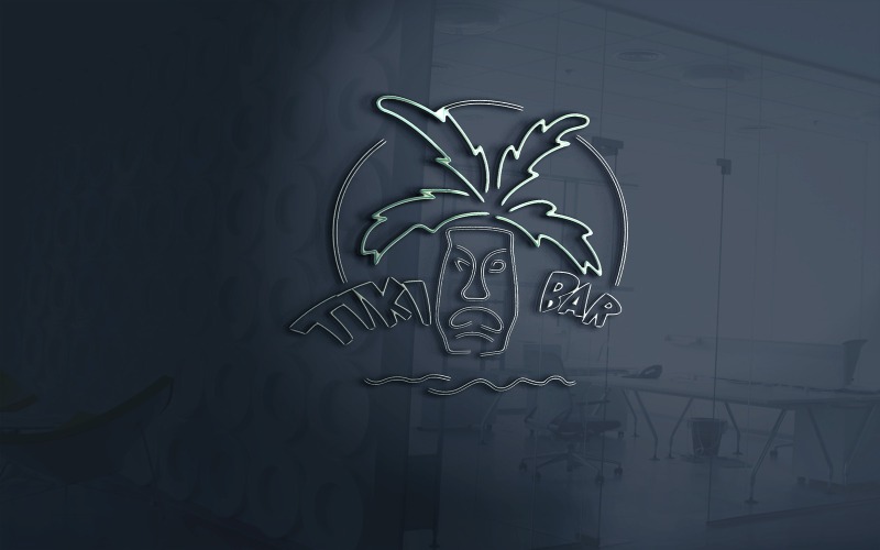 Tiki Bar nachtleven Logo vectorbestand