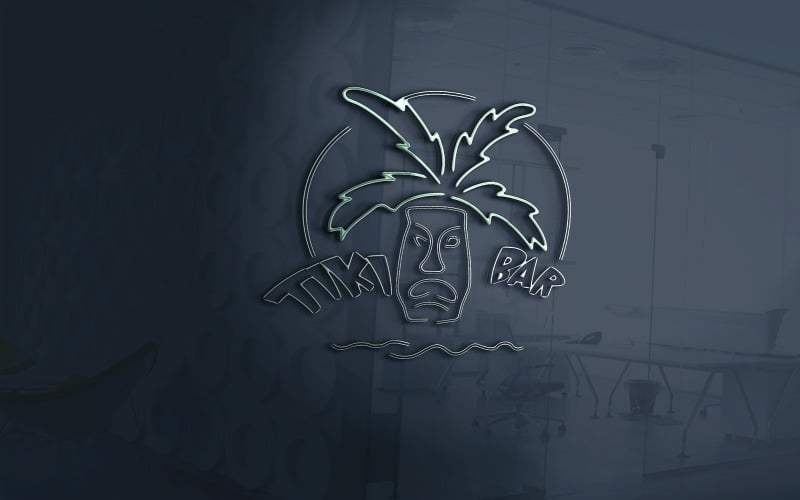 Tiki Bar Noční život Logo Vektorový Soubor