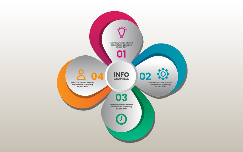 信息图表下第三个元素，4 个步骤信息图表