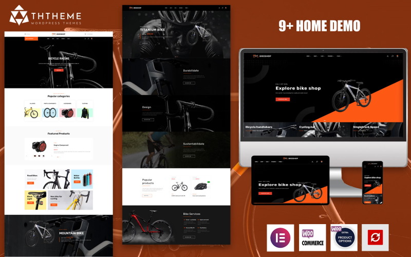 BikeShop – Sportfiets- en motorwinkel Elementor WordPress-thema