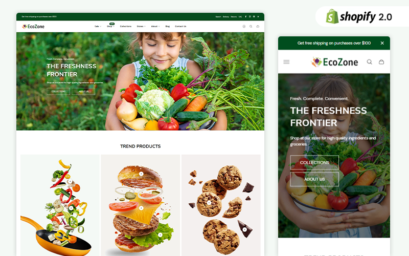 EcoZone - 杂货店、有机食品商店 Shopify 主题