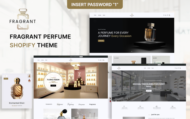 Fragrant — парфюмерия, ароматы и дезодоранты Shopify Адаптивная тема веб-сайта