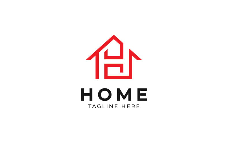 H Ev Logo Şablon Tasarımı