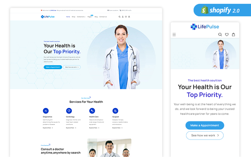 LifePulse 医疗与健康 Shopify 主题