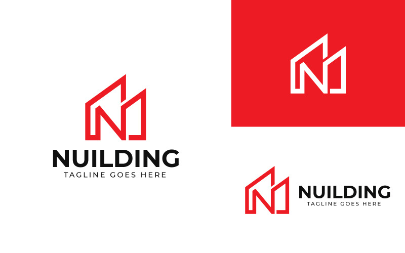 N Будівля логотип шаблону дизайну