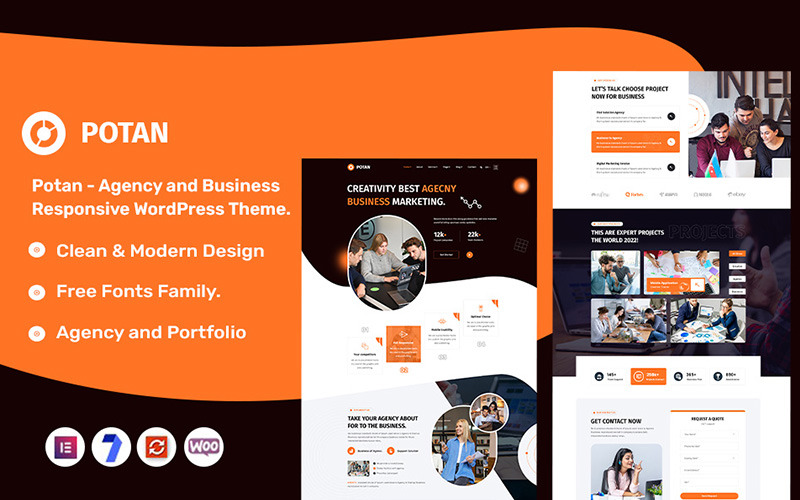 Potan - Tema WordPress responsivo para agências e negócios