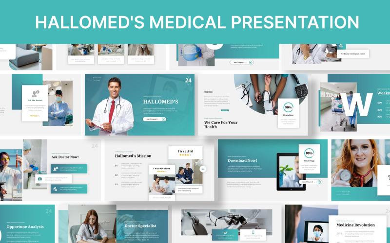 Hallomed's presentatiesjabloon voor Google Presentaties
