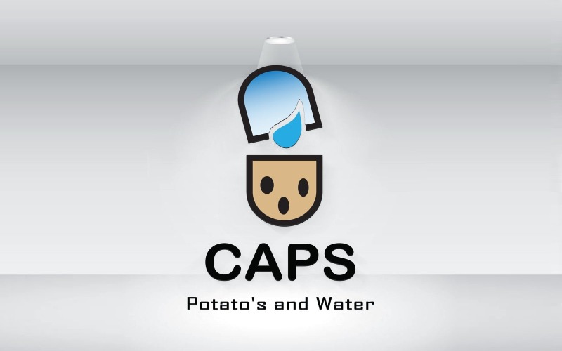 Kapsel-Kartoffel- und Wasser-Logo-Vektordatei