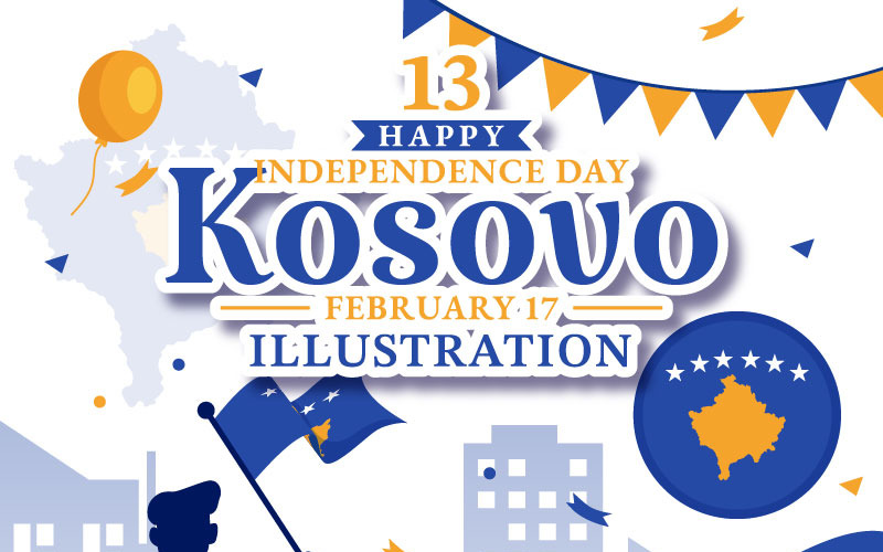 13 Koszovó függetlenségének napja illusztráció