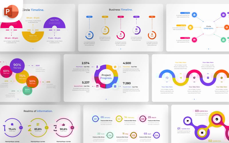 Kreis-Timeline-PowerPoint-Infografik-Vorlage