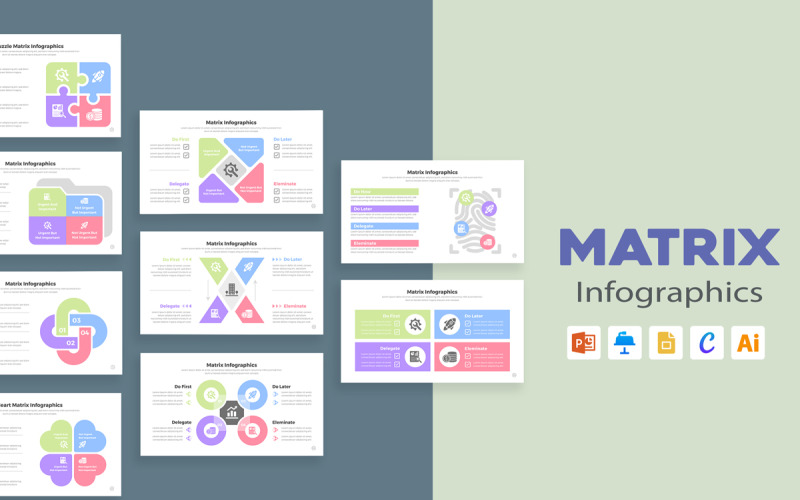 MATRIX - PowerPoint šablona Infografika Skluzy