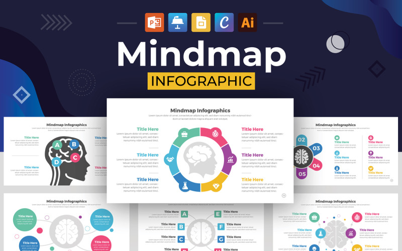 Mindmap infografiska mallar