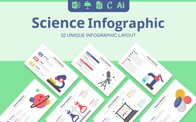 Wetenschap infographic sjablonen ontwerp lay-out