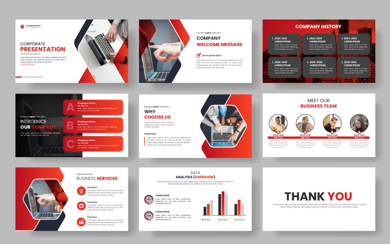 Apresentação de negócios e portfólio de negócios, estilo de design de perfil