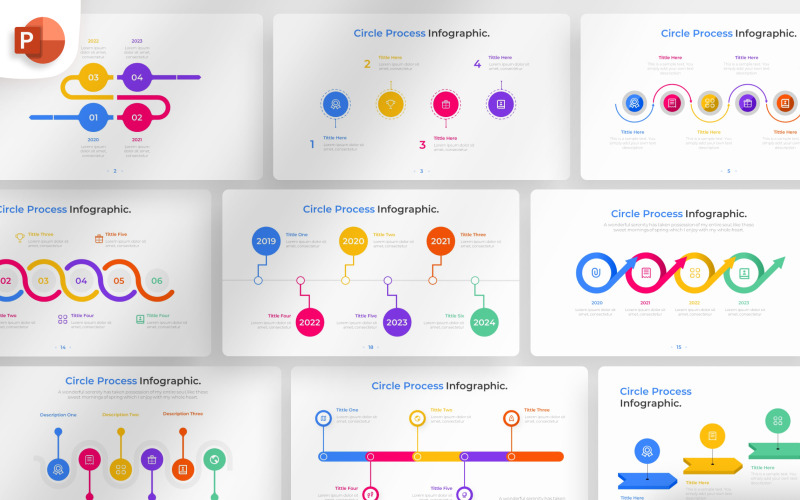 Çember Süreci PowerPoint İnfografik Şablonu