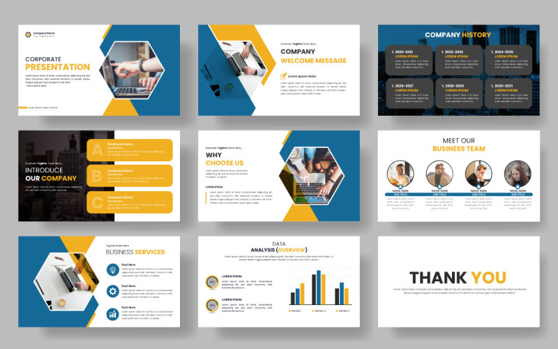 Corporate business presentation and business portfolio concept