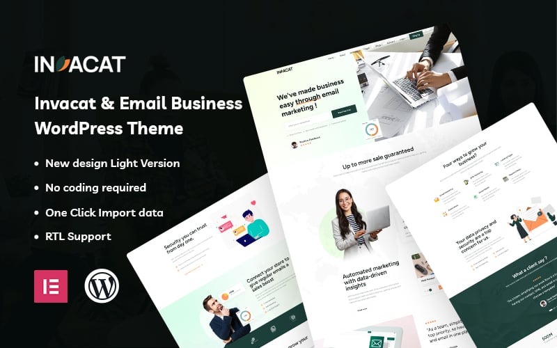 Invacat – Thème WordPress pour les entreprises de courrier électronique
