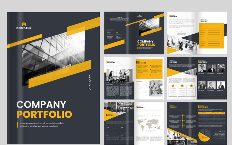 Modèle de brochure d'entreprise moderne, rapport annuel, mise en page de la brochure de profil d'entreprise