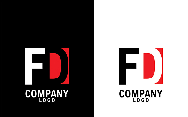 Bokstaven fd, df abstrakt företag eller varumärke Logotypdesign