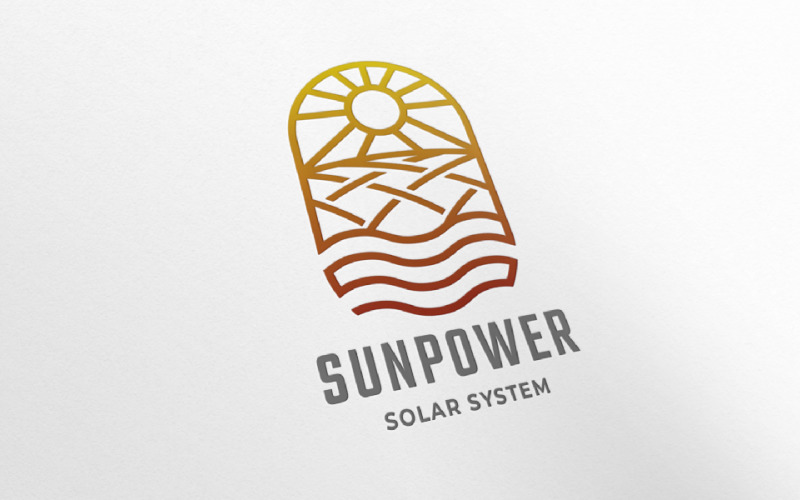 Logotipo de energía Sun Power Pro
