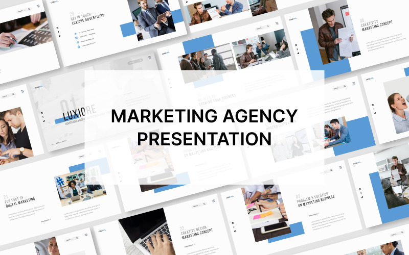 Luxiore - Powerpoint-presentatiesjabloon voor reclame- en digitale marketingbureaus