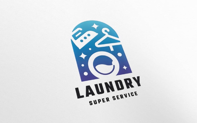Modèle de logo Pro du service de blanchisserie