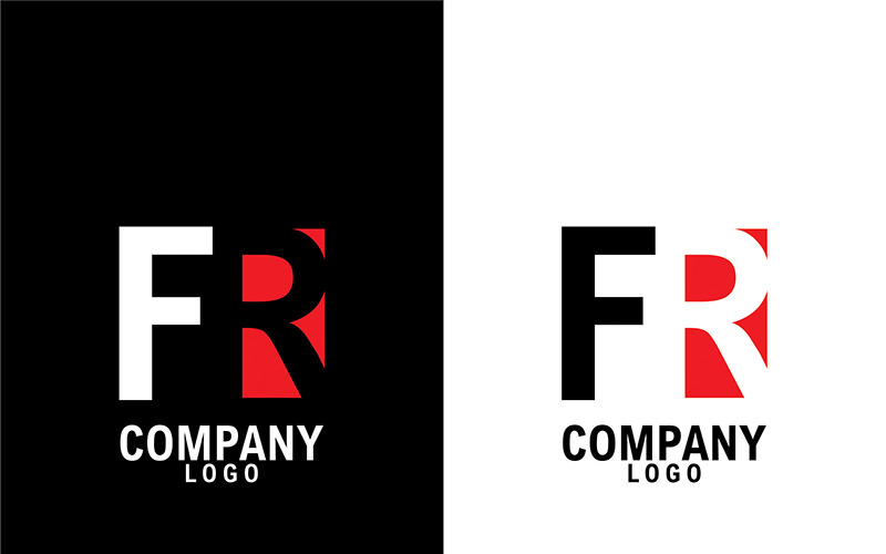 Carta fr, empresa abstrata rf ou design de logotipo de marca