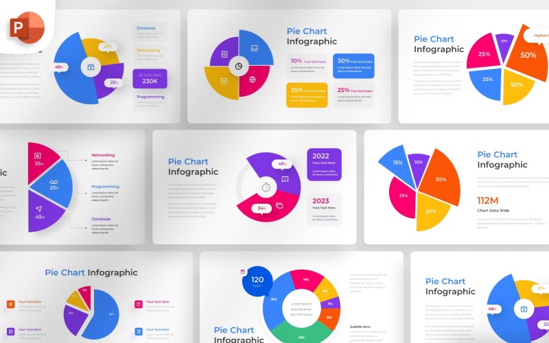 Cirkeldiagram PowerPoint Infographic-sjabloon