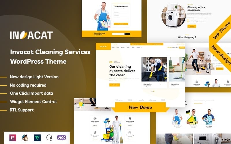 Invacat - тема WordPress для служб прибирання
