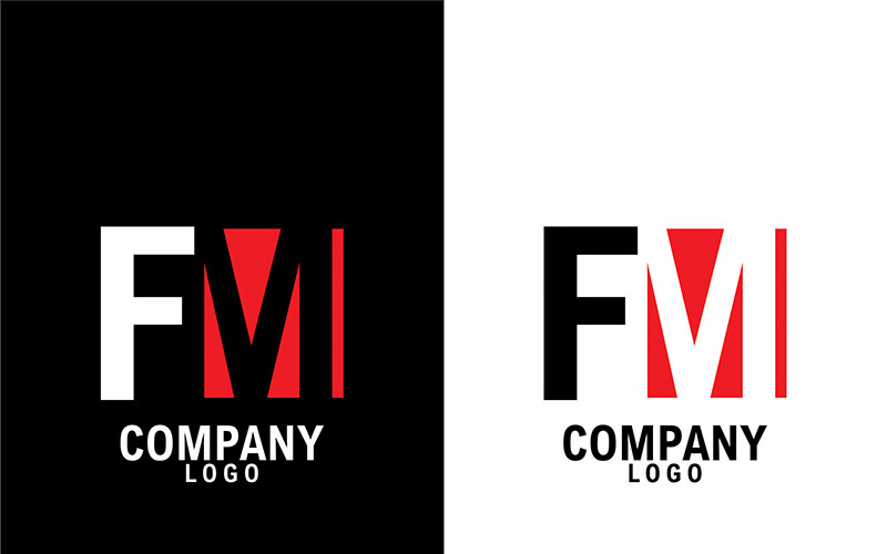 Lettera fm, mf azienda astratta o logo del marchio Design