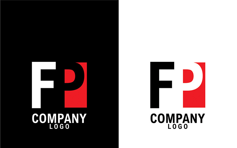 Litera fp, pf abstrakcyjny projekt logo firmy lub marki