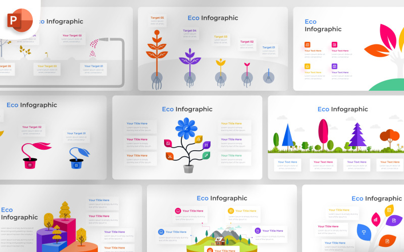 Modello di infografica eco-powerpoint