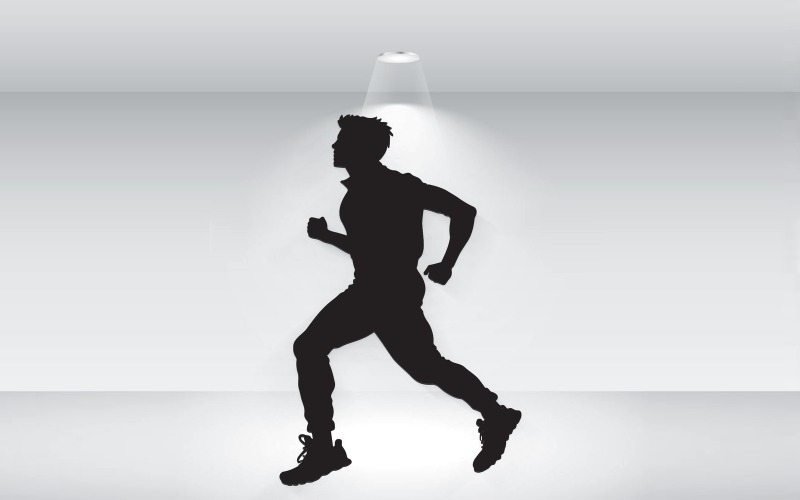 Running Man Silhouette Vector Fil