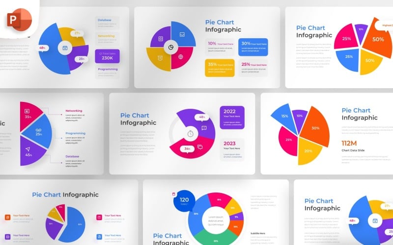 Wykres kołowy Szablon infografiki programu PowerPoint