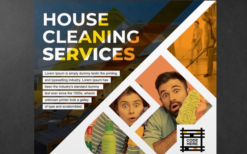 Флаер об услугах по уборке дома