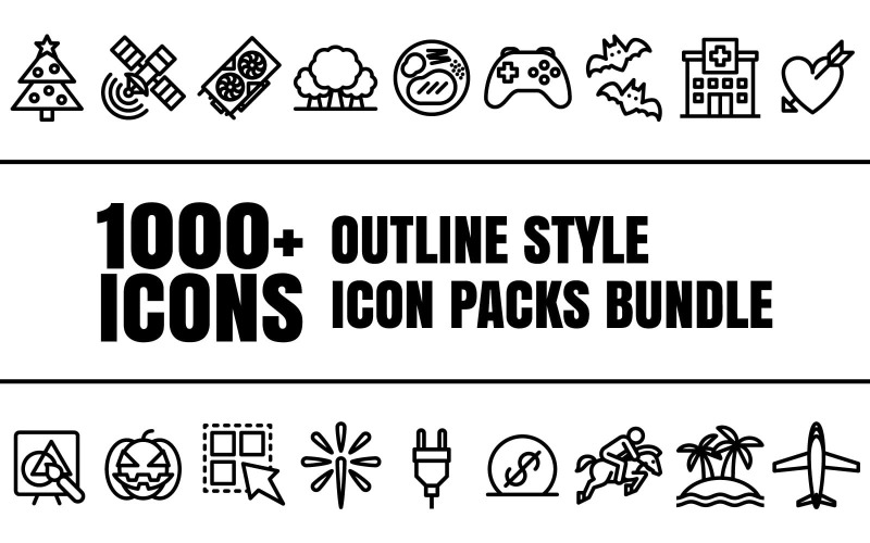 Outlizo Bundle – колекція багатоцільових пакетів значків у стилі Outline