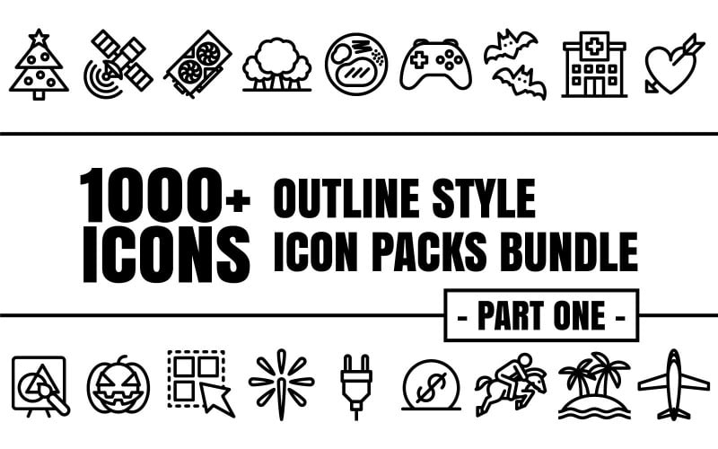 Outlizo Bundle - 轮廓风格的多用途图标包集合